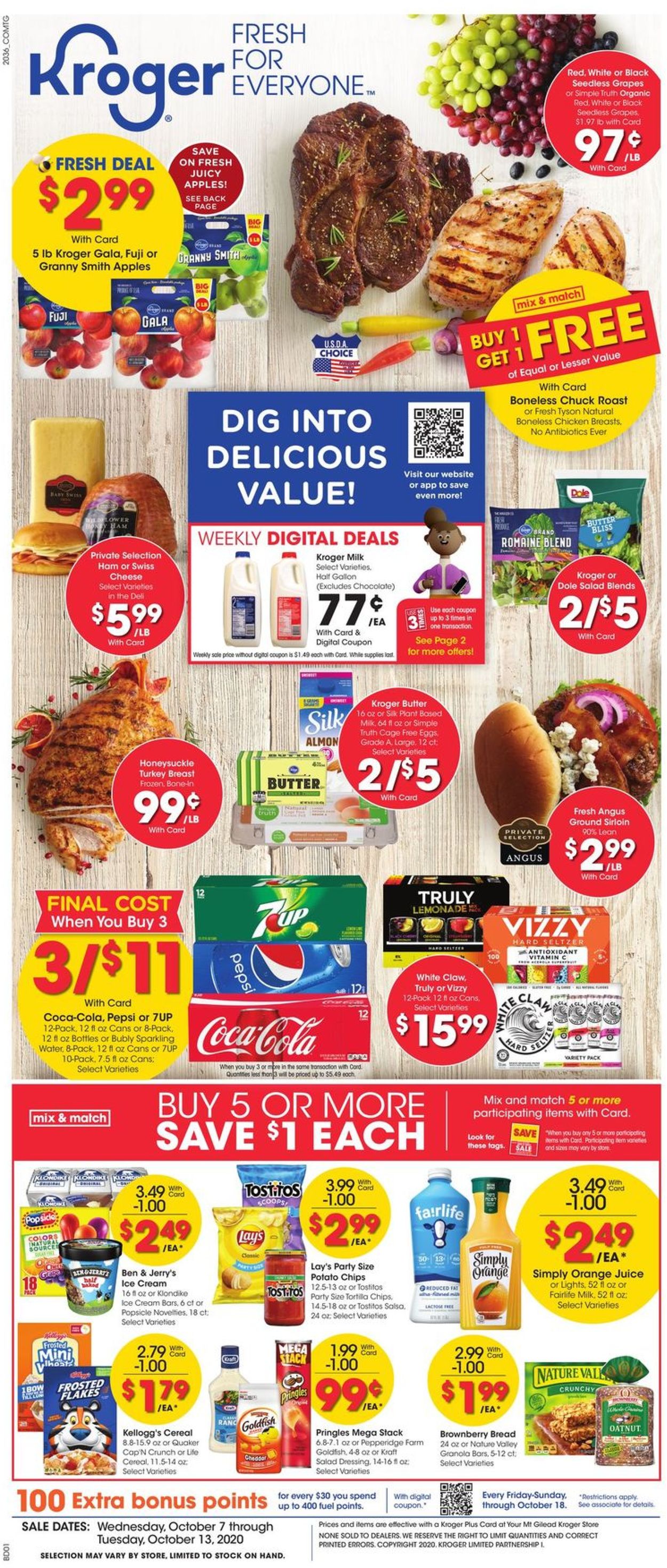 Kroger Ad from 10/07/2020