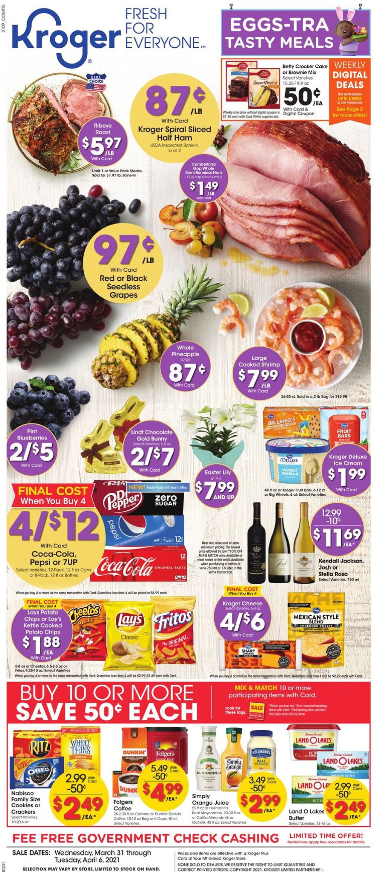 Kroger Ad from 03/31/2021