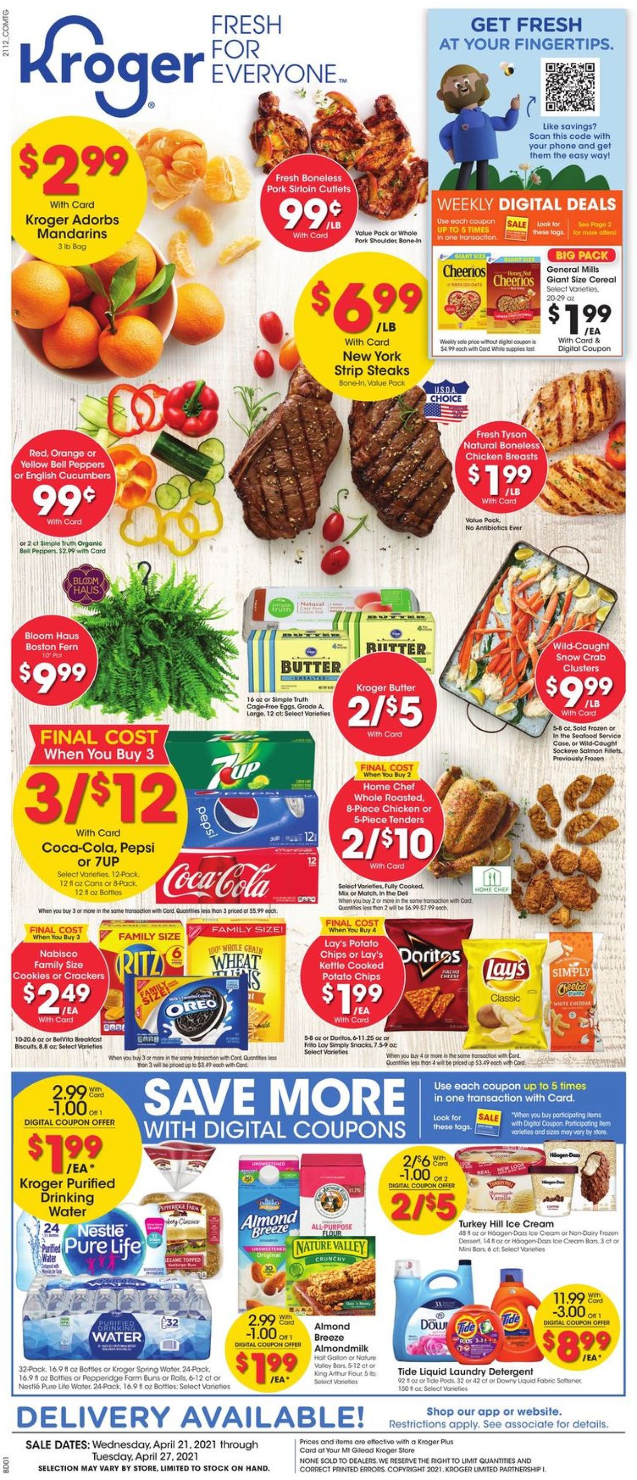Kroger Ad from 04/21/2021