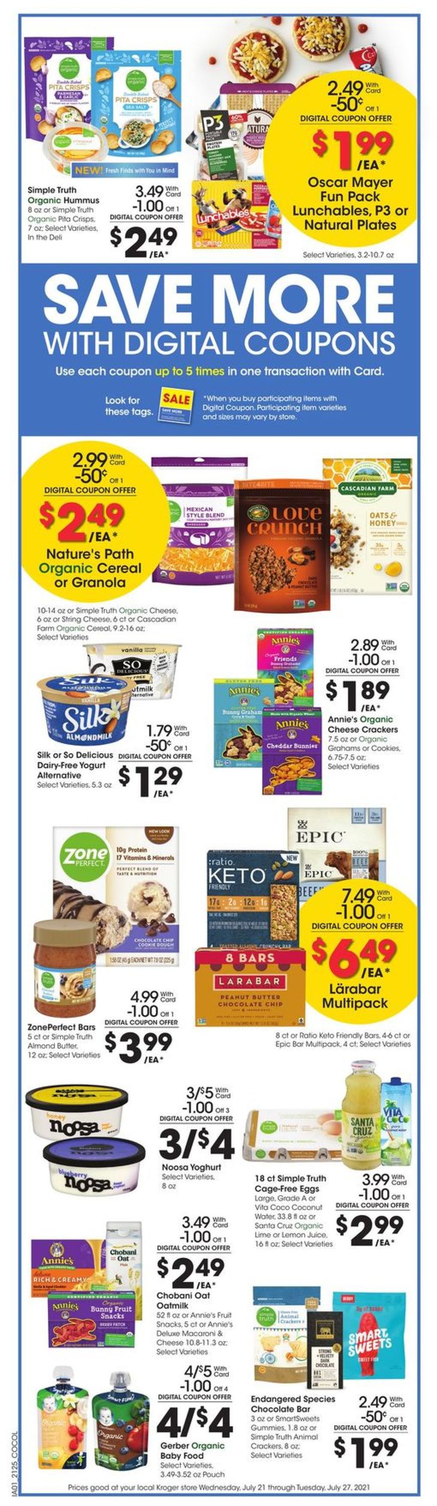 Kroger Ad from 07/21/2021