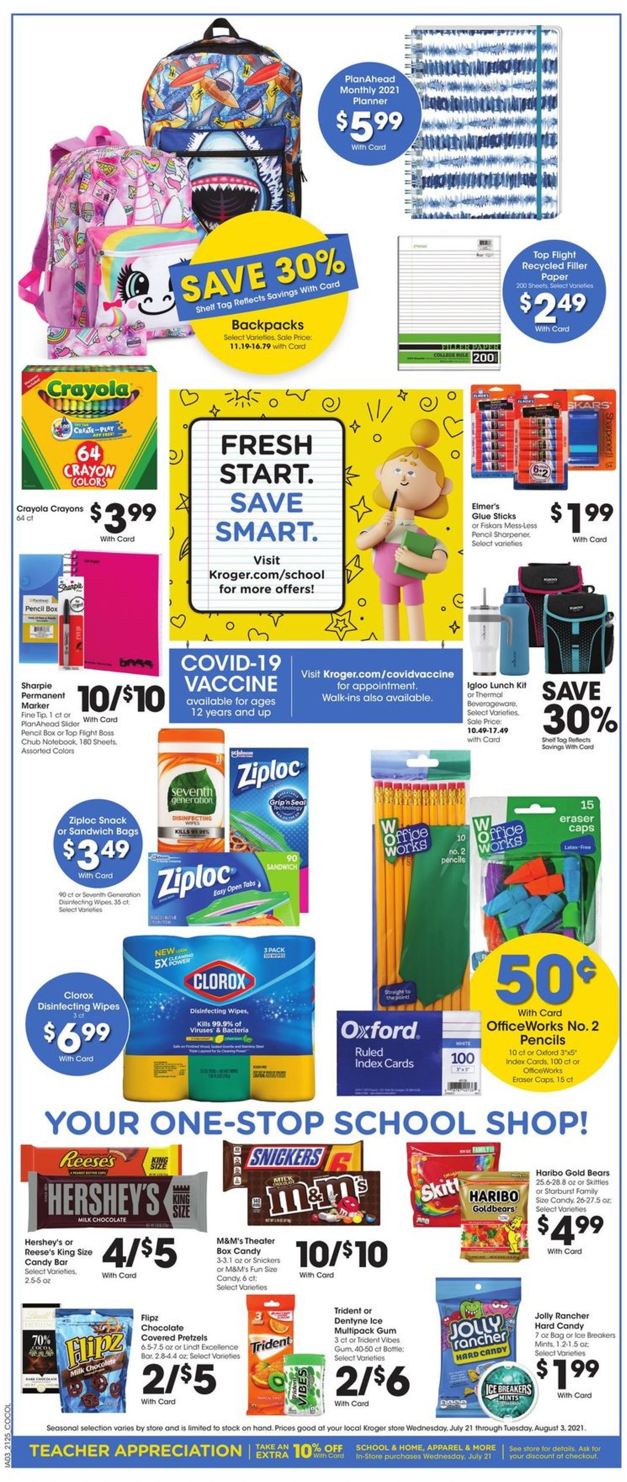 Kroger Ad from 07/21/2021