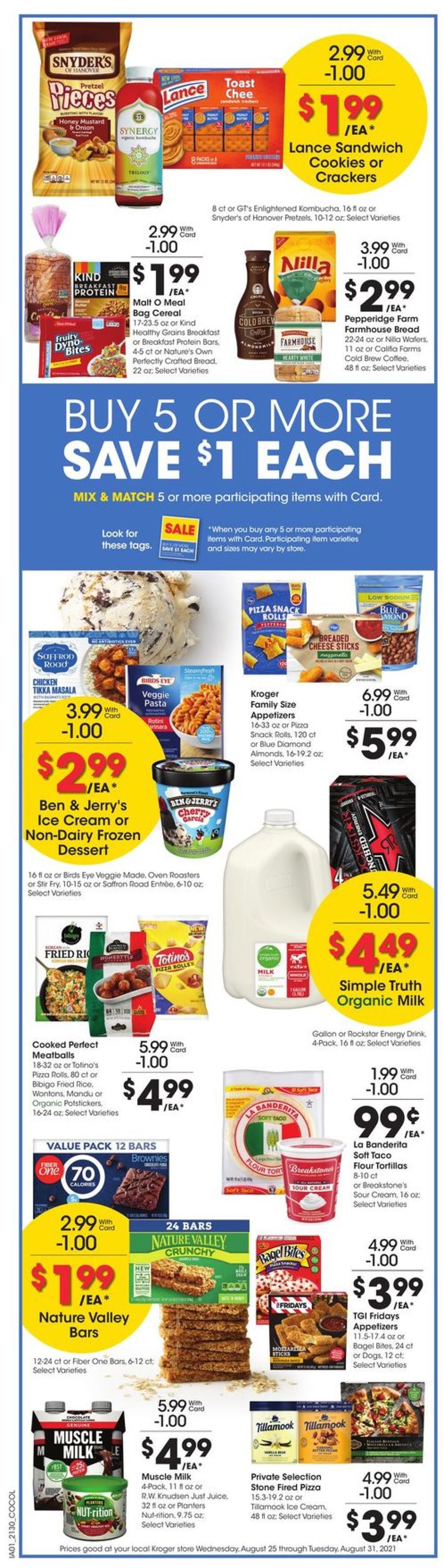 Kroger Ad from 08/25/2021