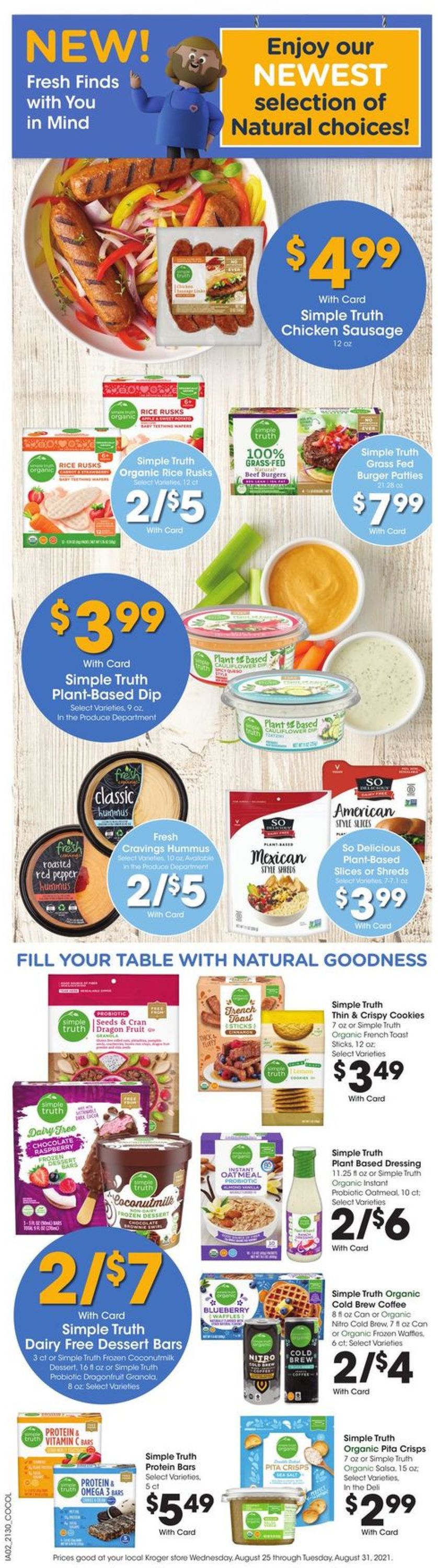 Kroger Ad from 08/25/2021