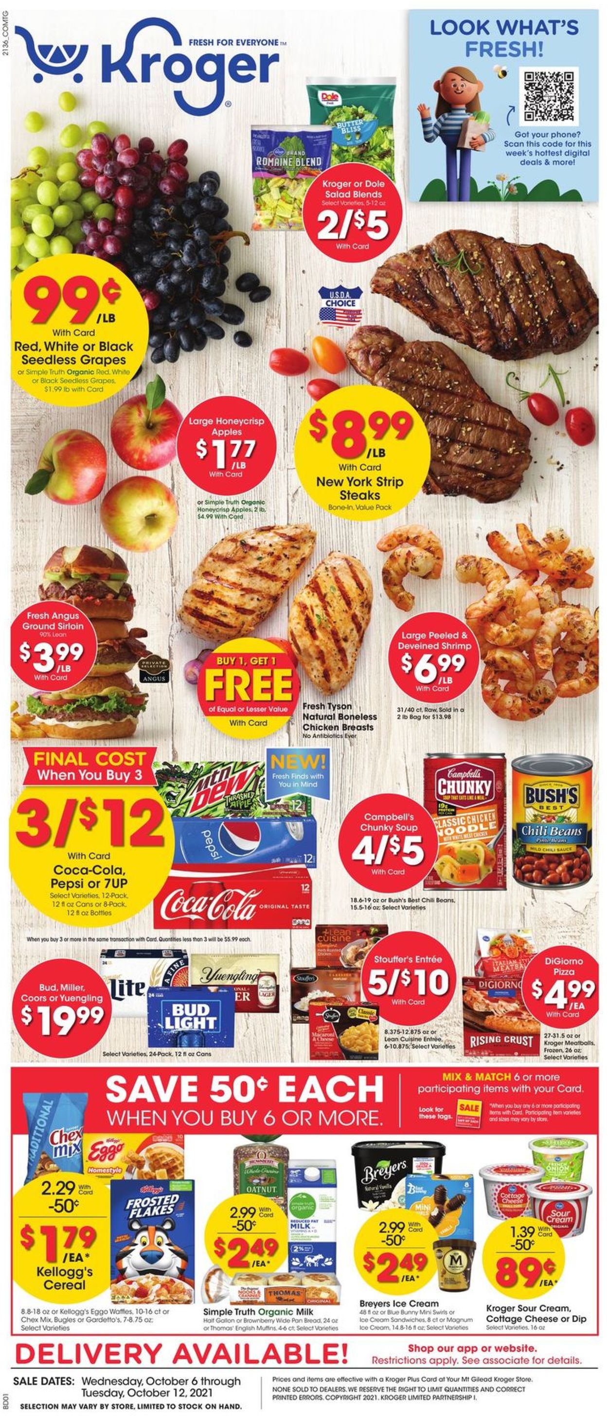 Kroger Ad from 10/06/2021