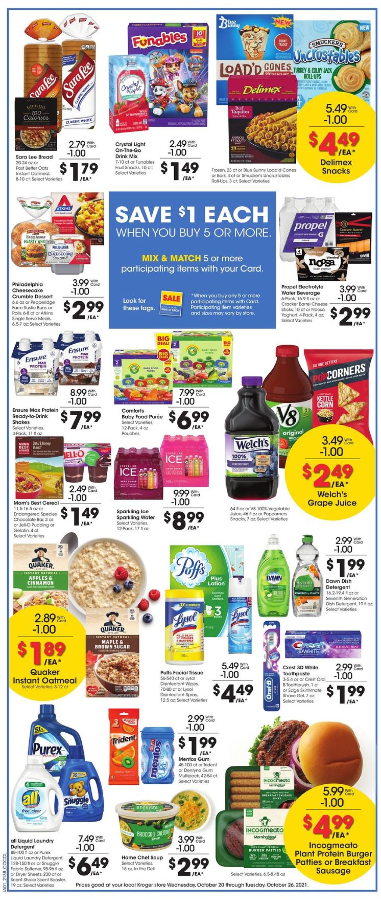 Kroger Ad from 10/20/2021
