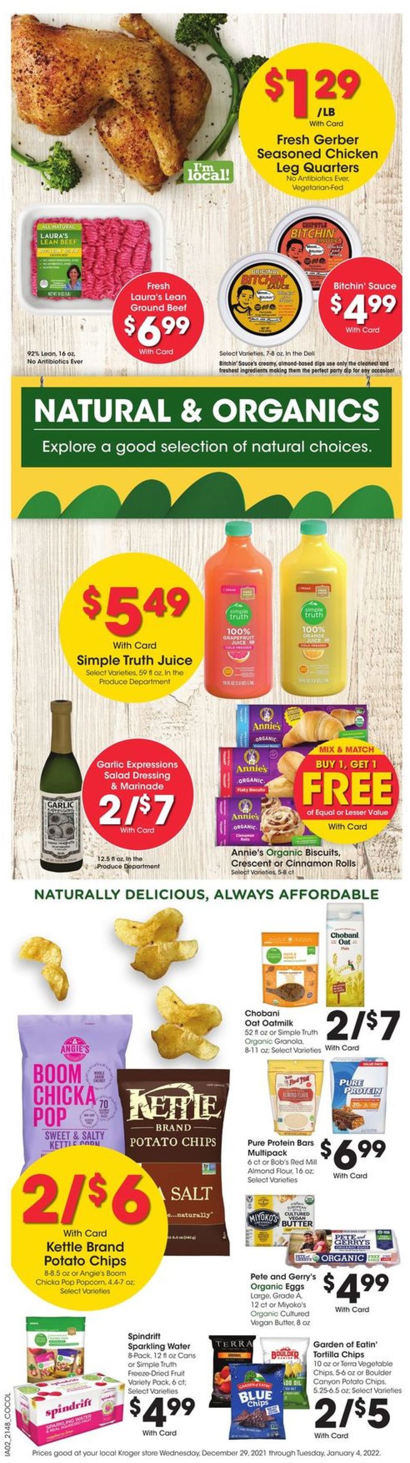 Kroger Ad from 12/29/2021