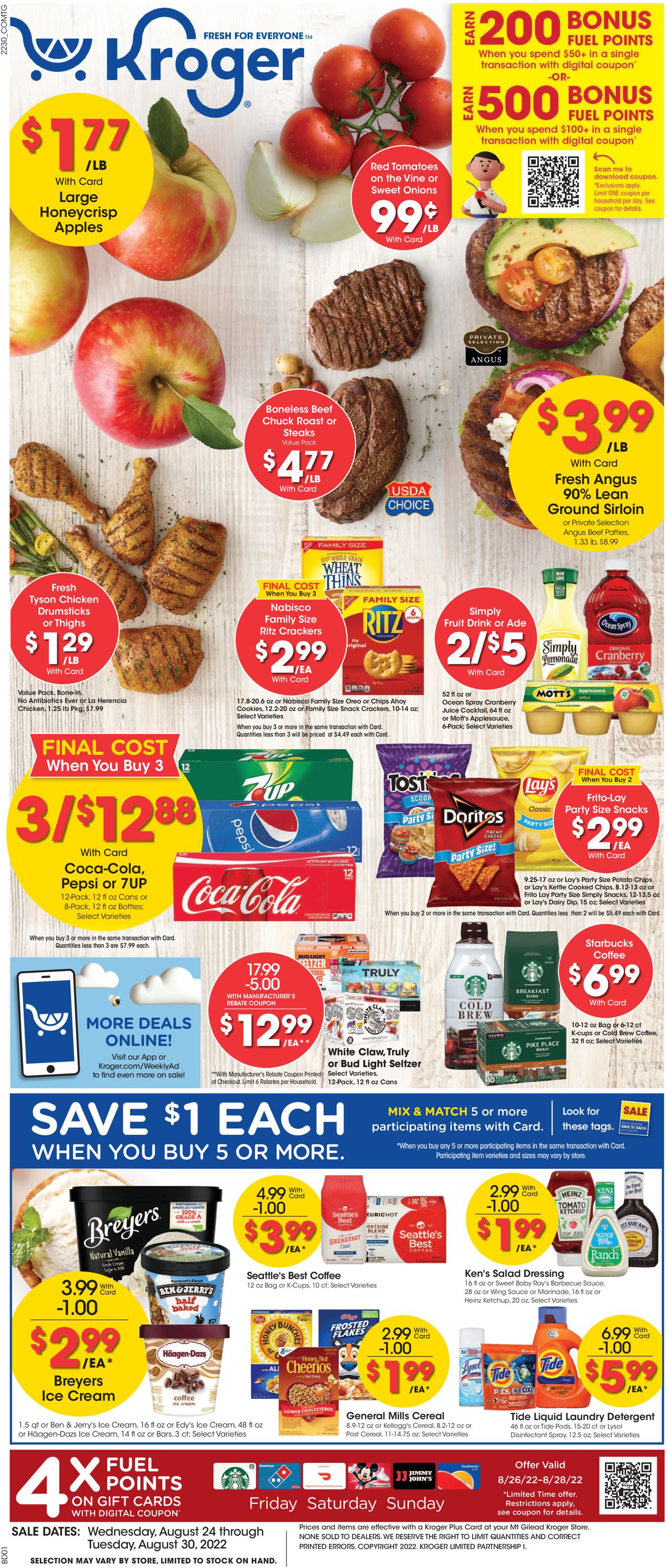 Kroger Ad from 08/24/2022
