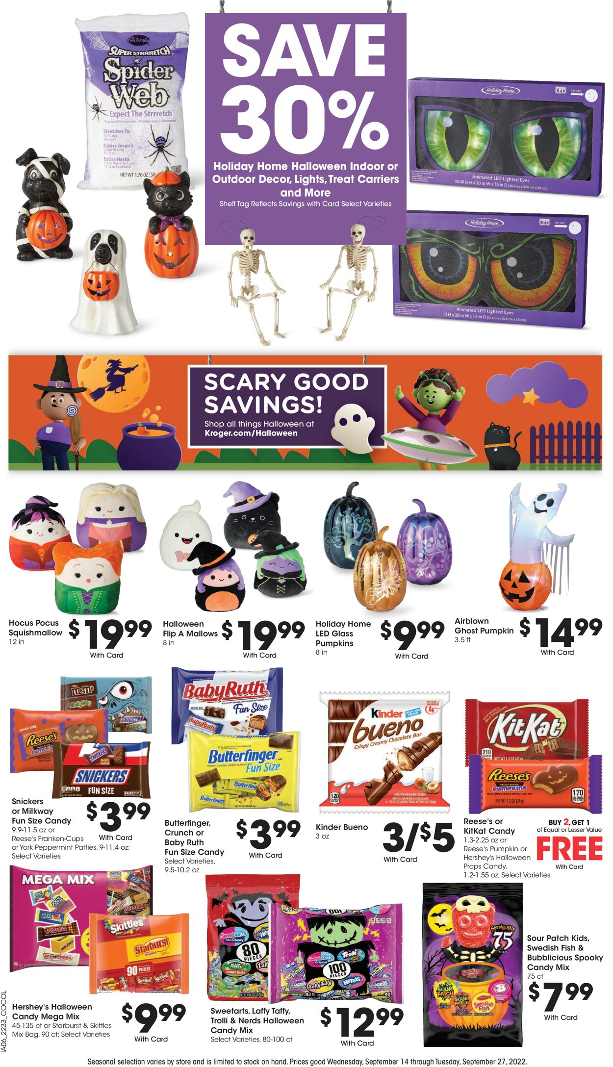 Kroger Ad from 09/14/2022