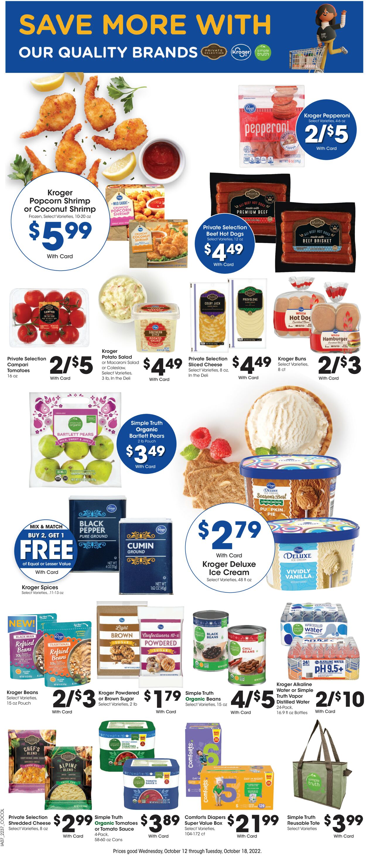 Kroger Ad from 10/12/2022