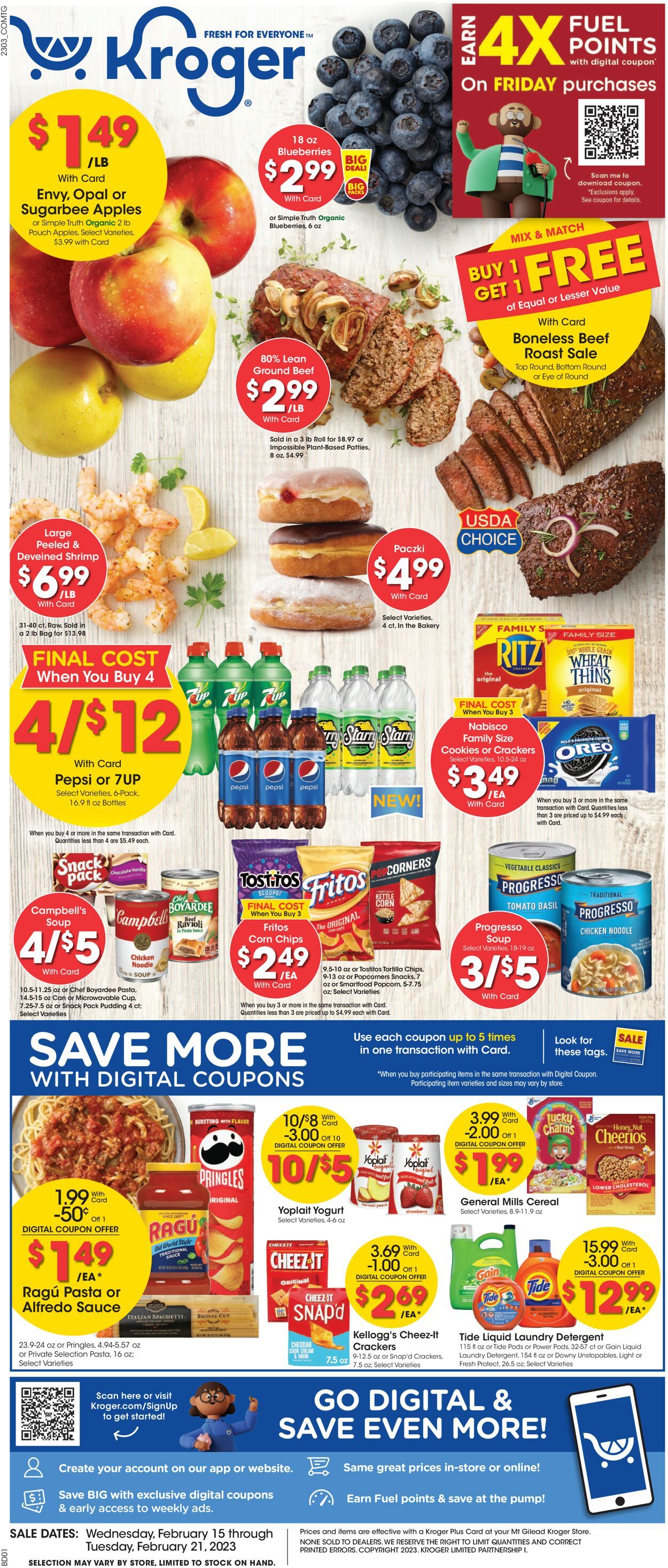 Kroger Ad from 02/15/2023