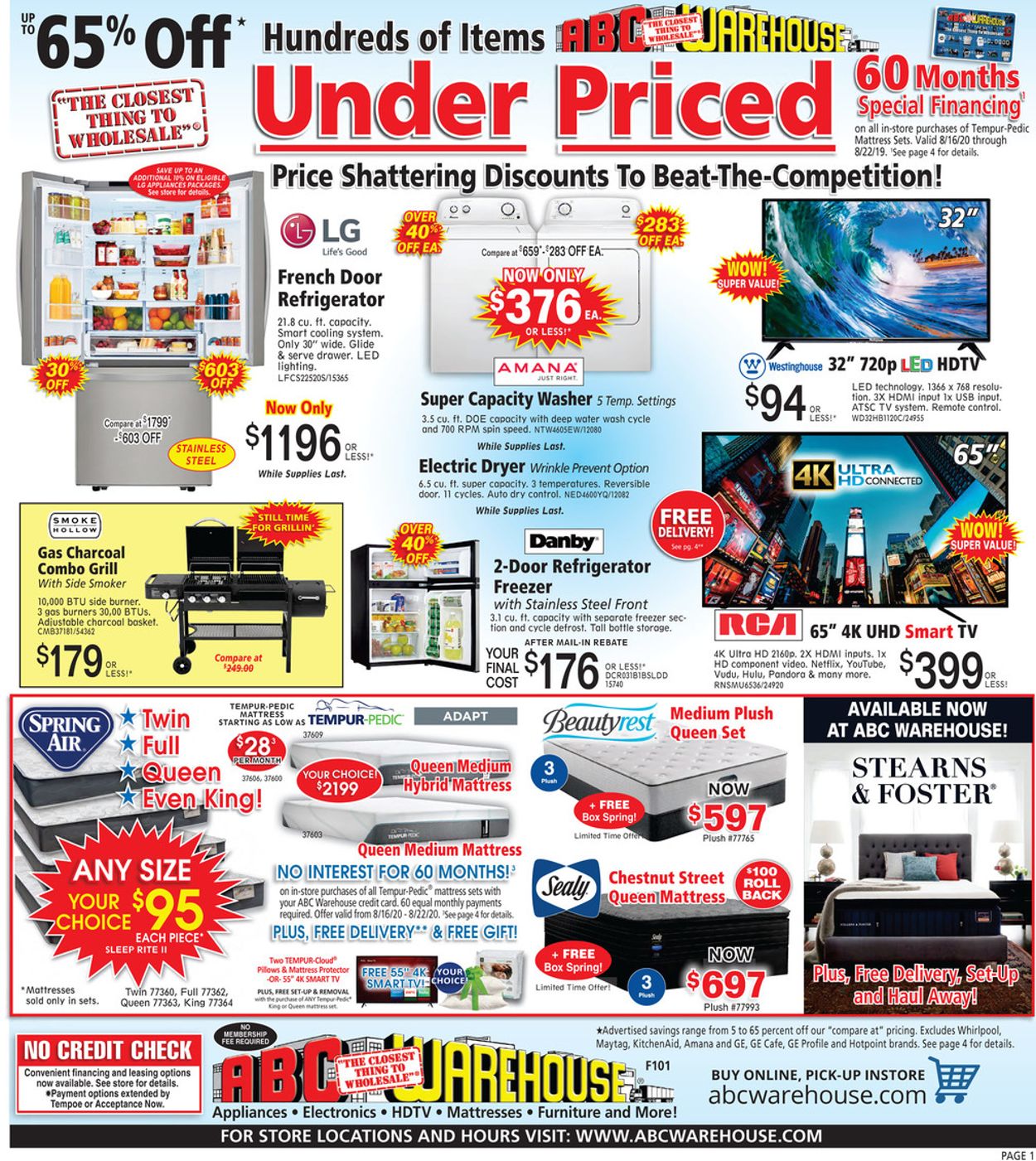 ABC Warehouse Ad from 08/16/2020