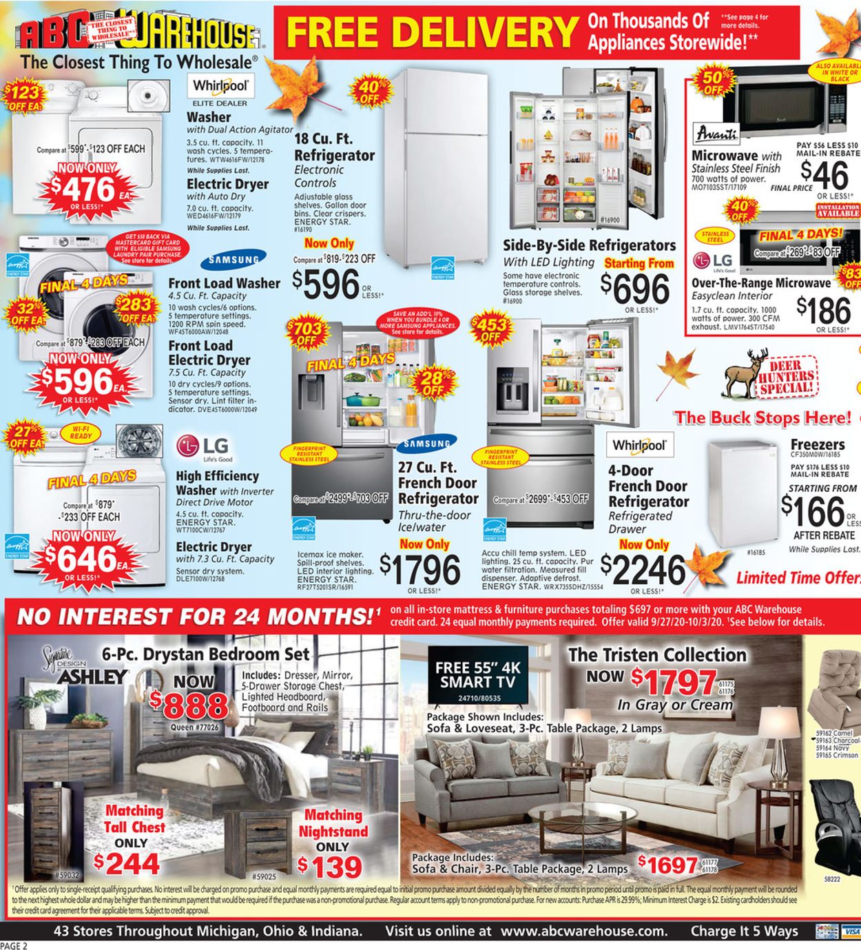 ABC Warehouse Ad from 09/27/2020