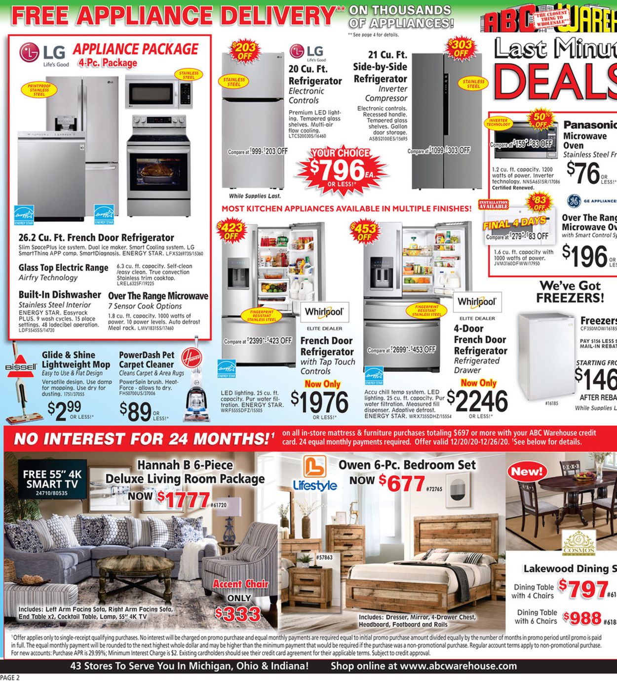 ABC Warehouse Ad from 12/20/2020