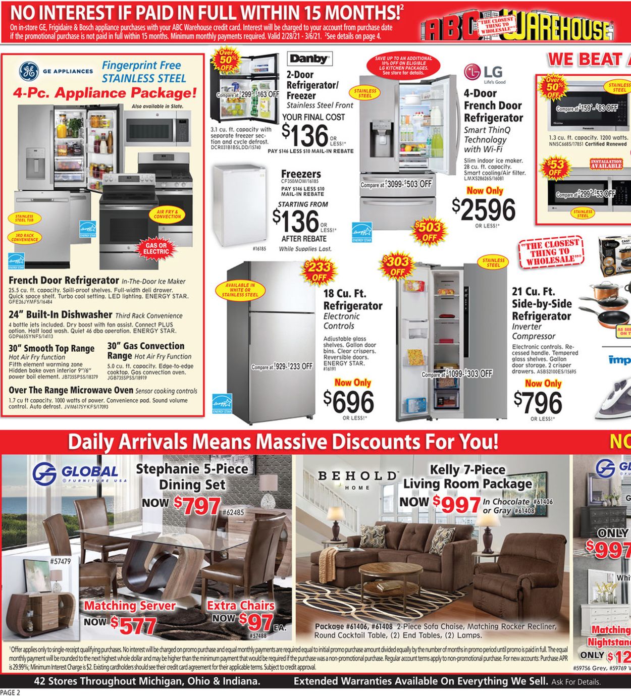 ABC Warehouse Ad from 02/28/2021