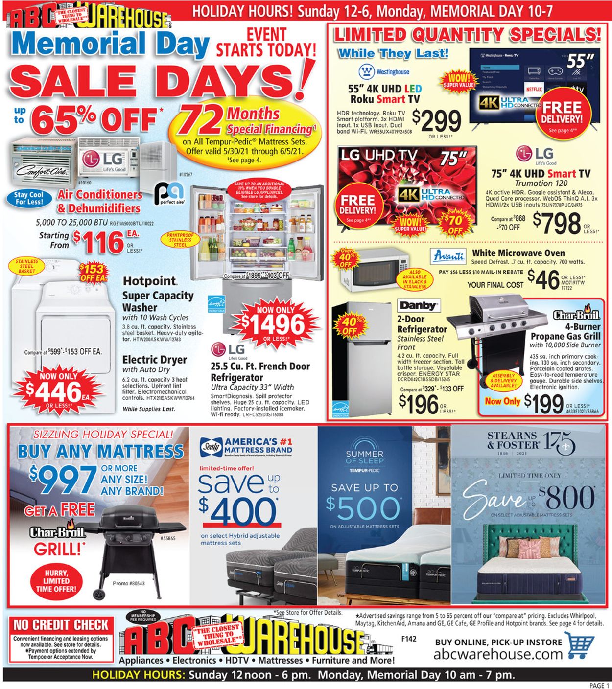 ABC Warehouse Ad from 05/30/2021