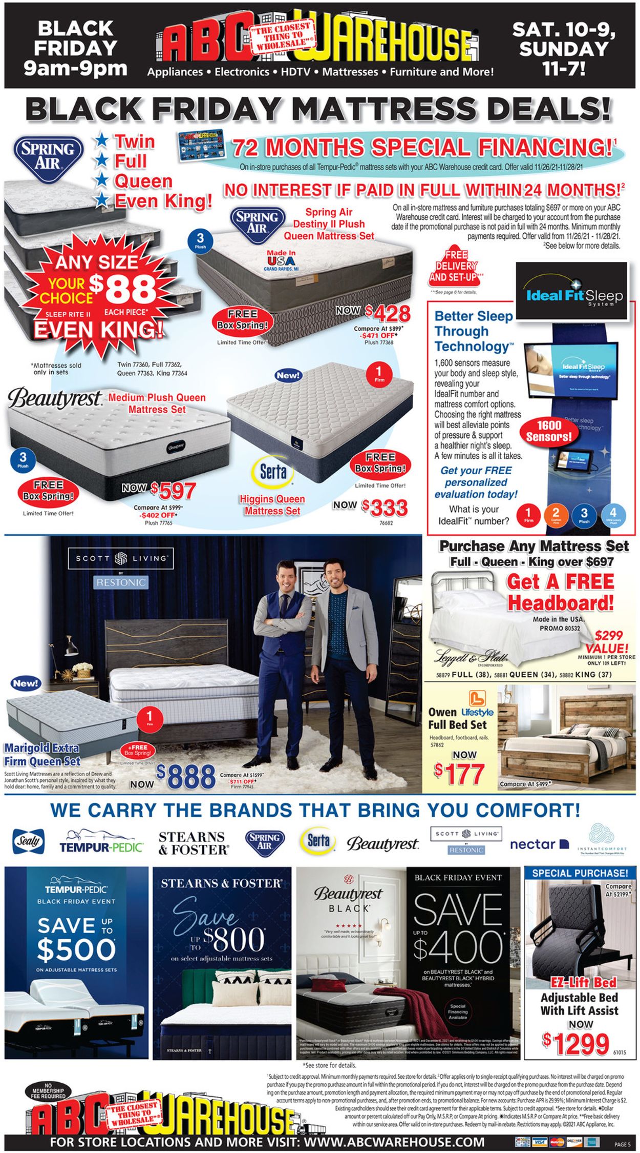 ABC Warehouse Ad from 11/26/2021