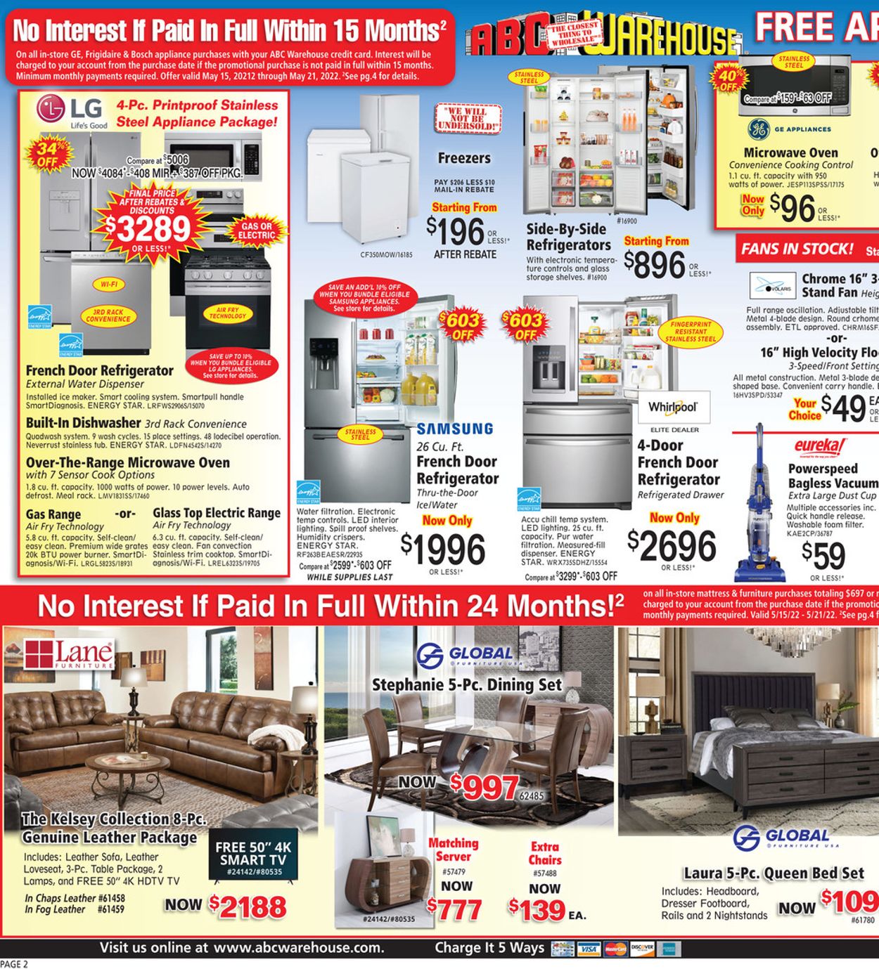 ABC Warehouse Ad from 05/15/2022
