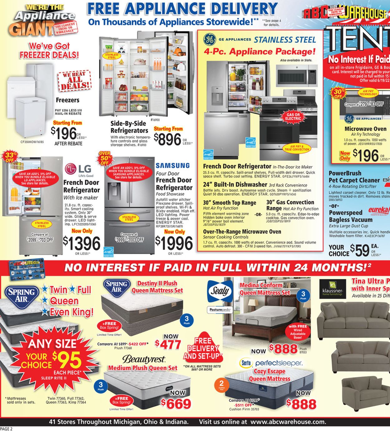 ABC Warehouse Ad from 06/19/2022