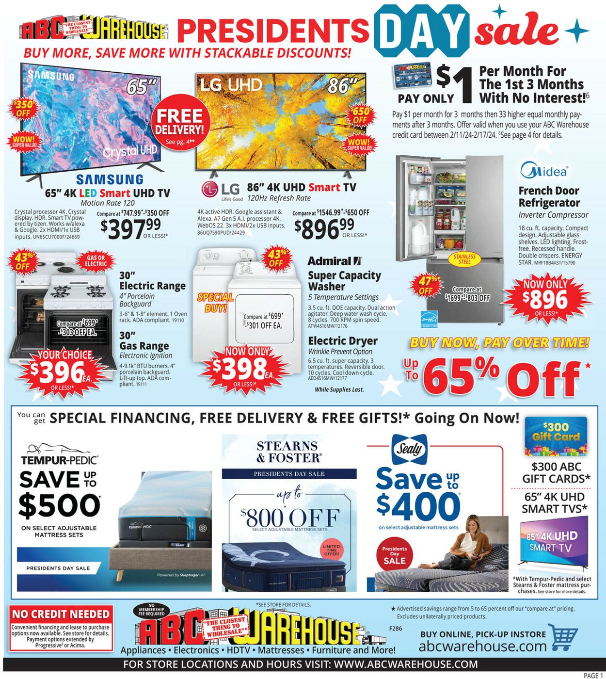 ABC Warehouse Ad from 02/11/2024