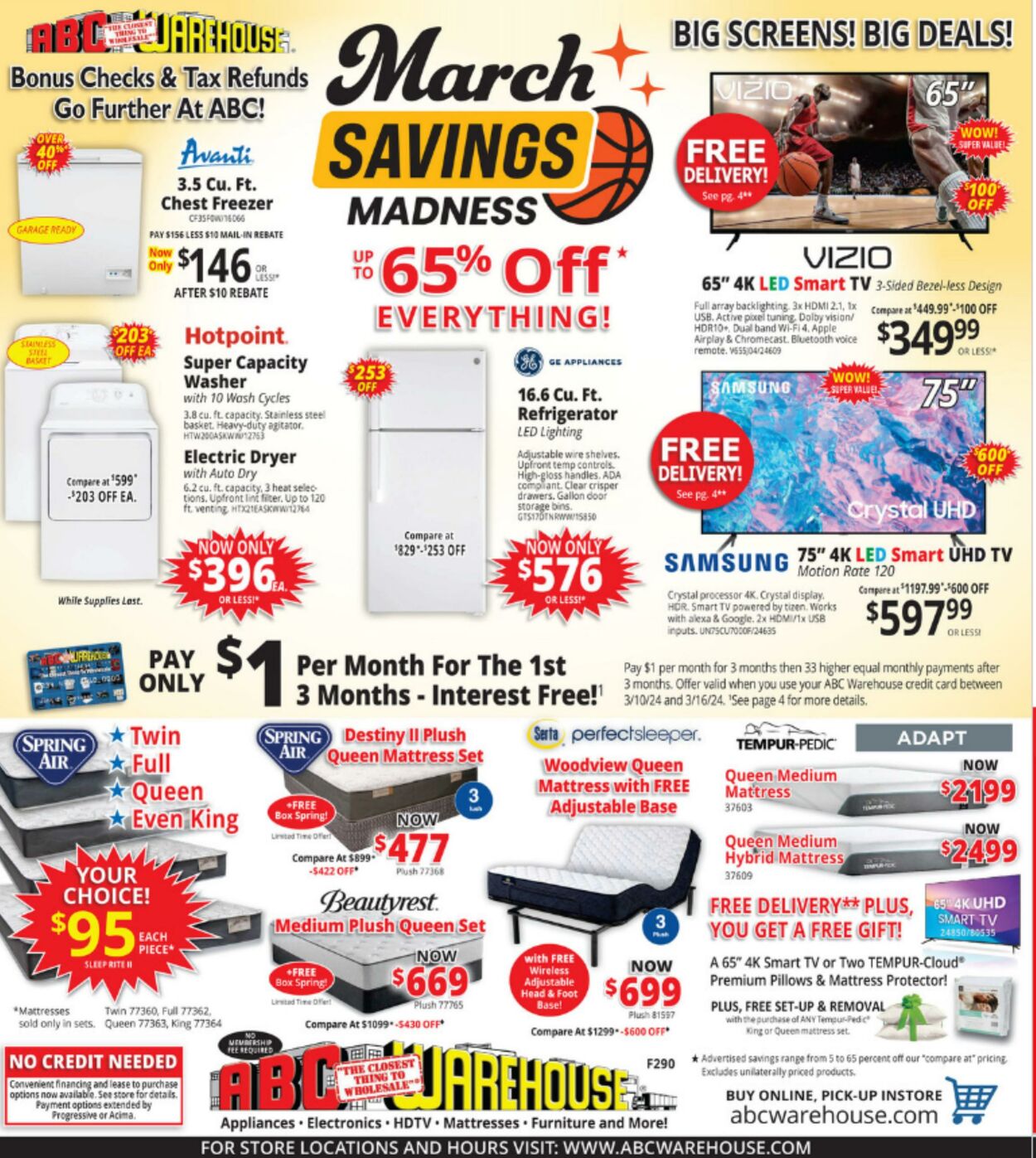 ABC Warehouse Ad from 03/11/2024