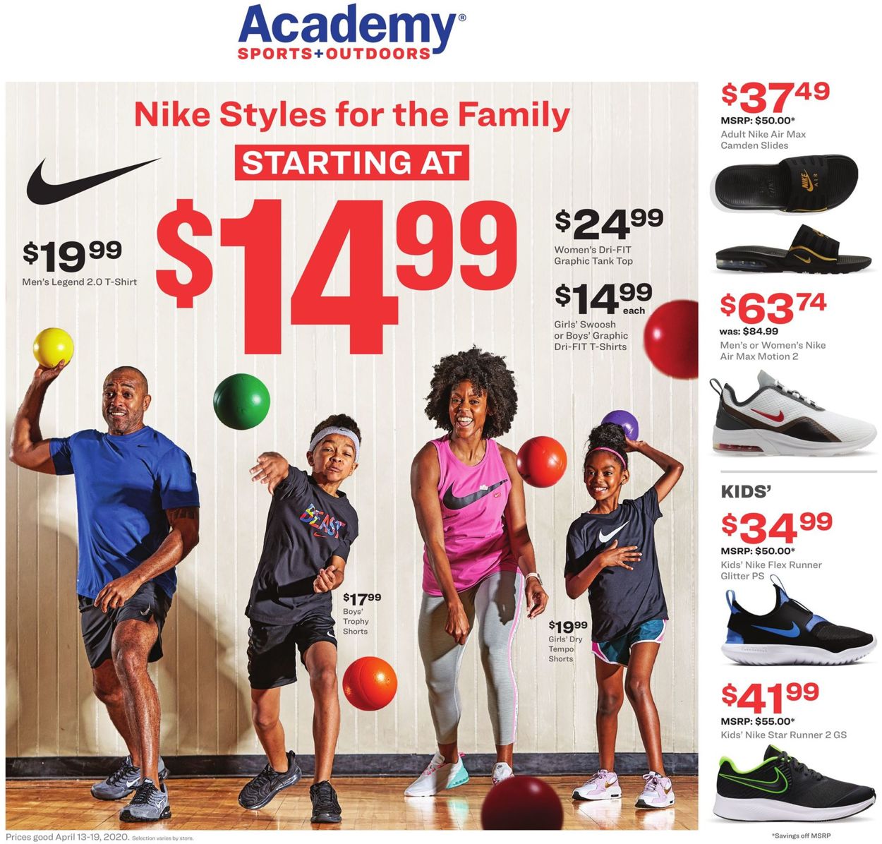 Academy Sports Ad from 04/13/2020