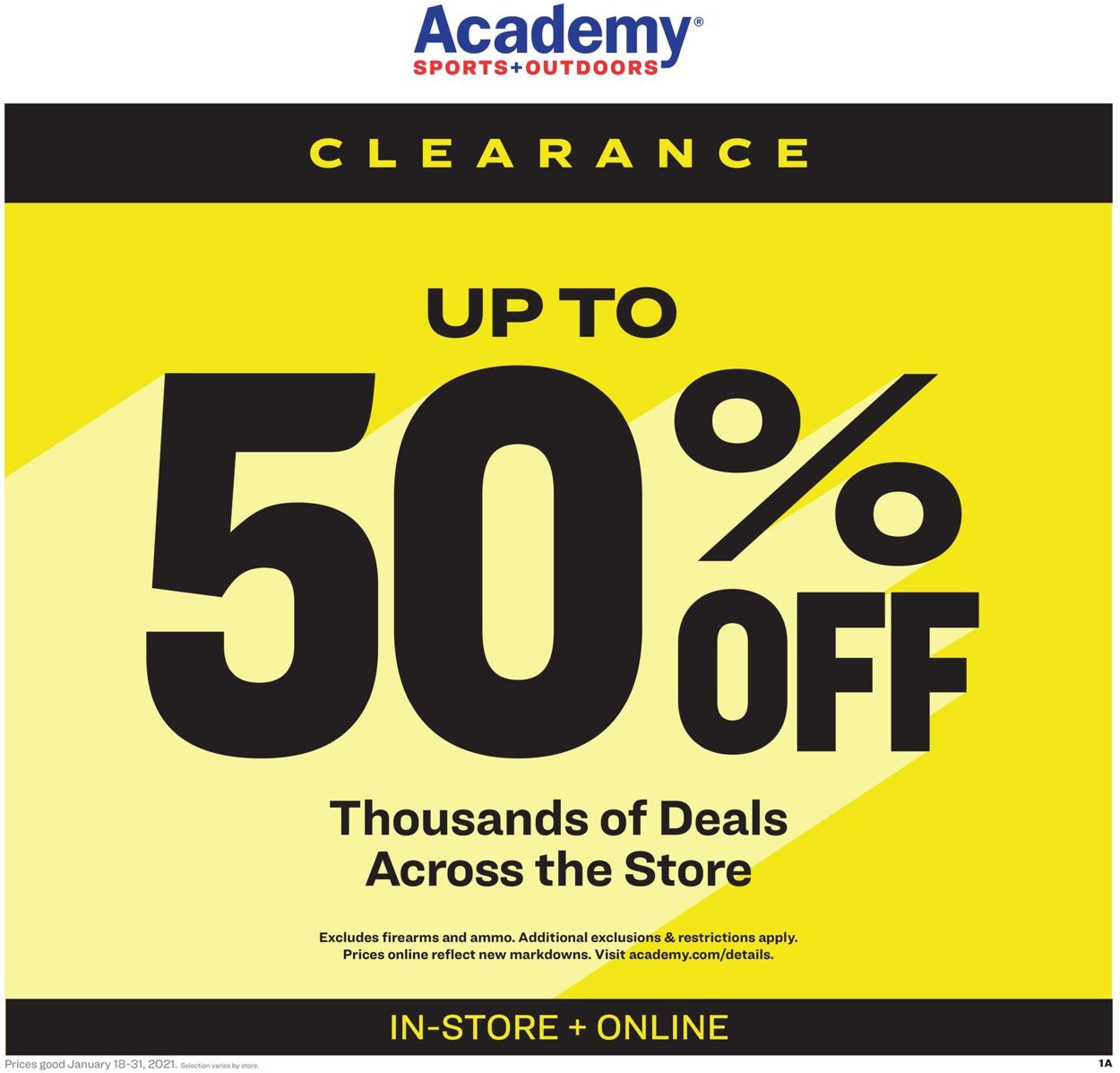 Academy Sports Ad from 01/18/2021