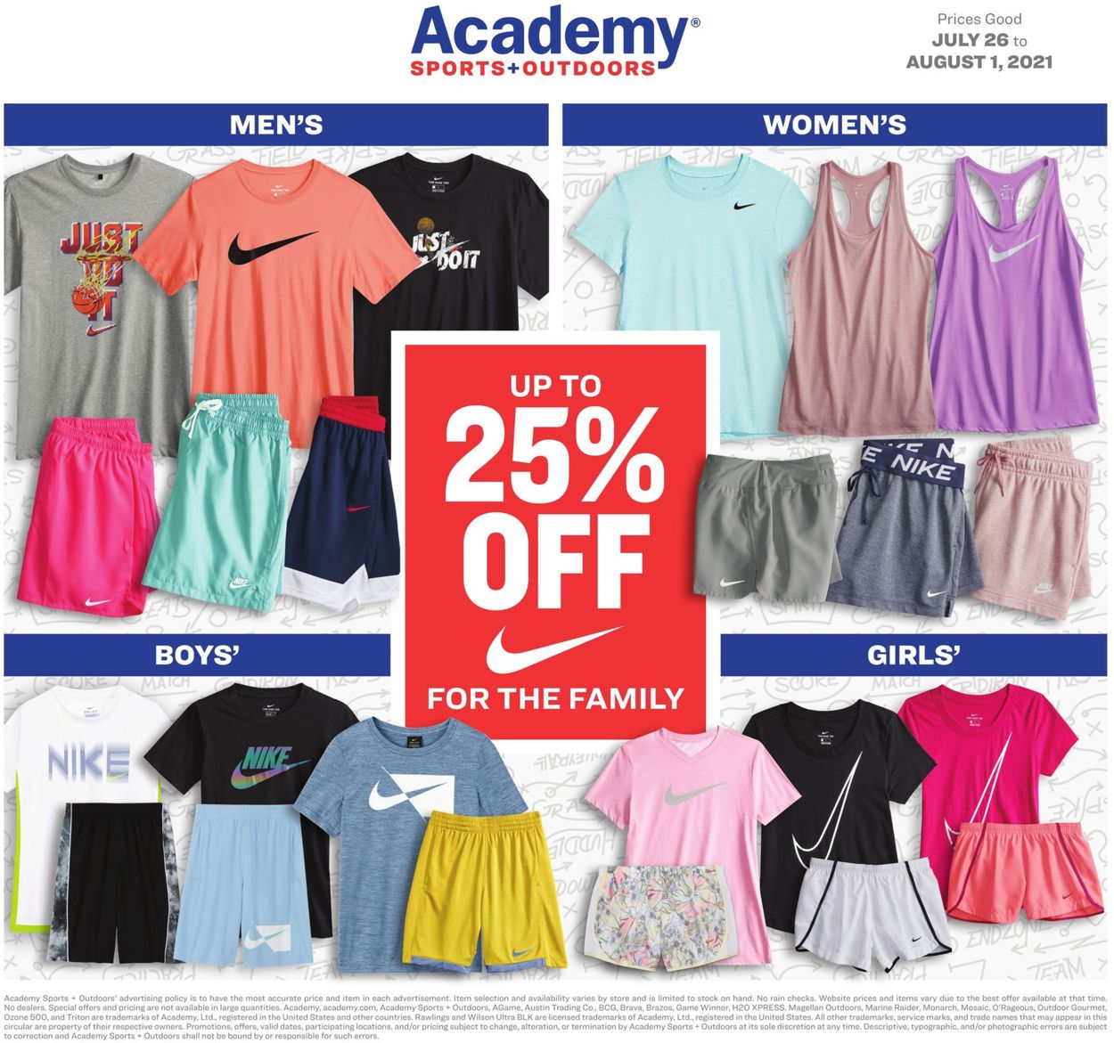 Academy Sports Ad from 07/26/2021