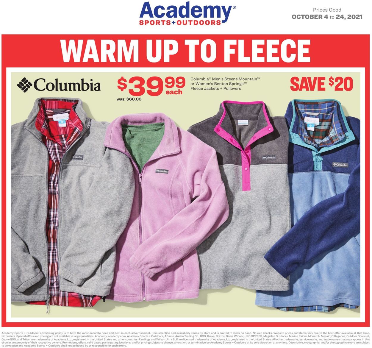 Academy Sports Ad from 10/04/2021