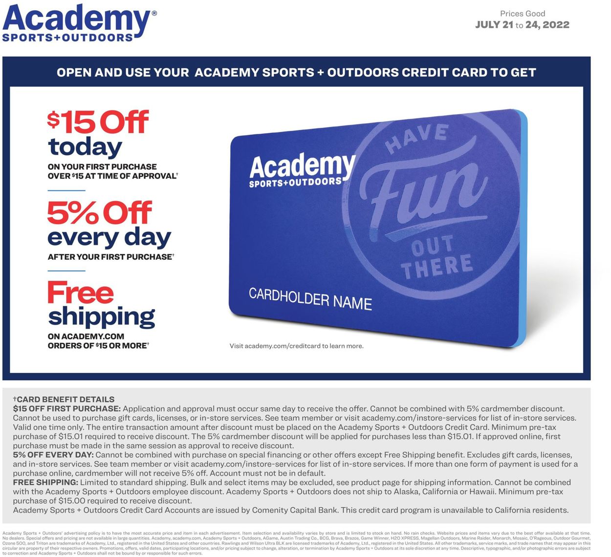 Academy Sports Ad from 07/21/2022