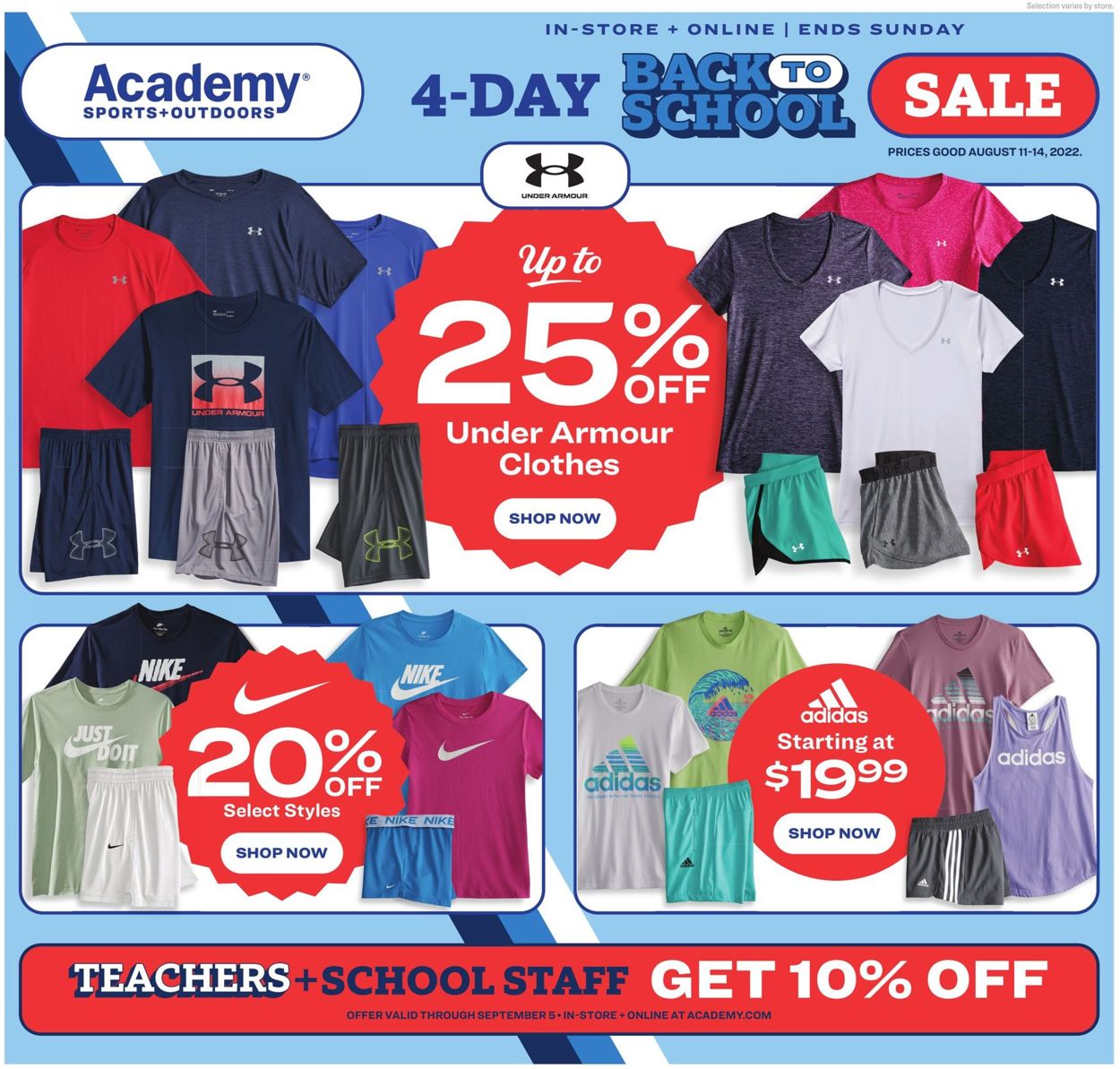 Academy Sports Ad from 08/11/2022