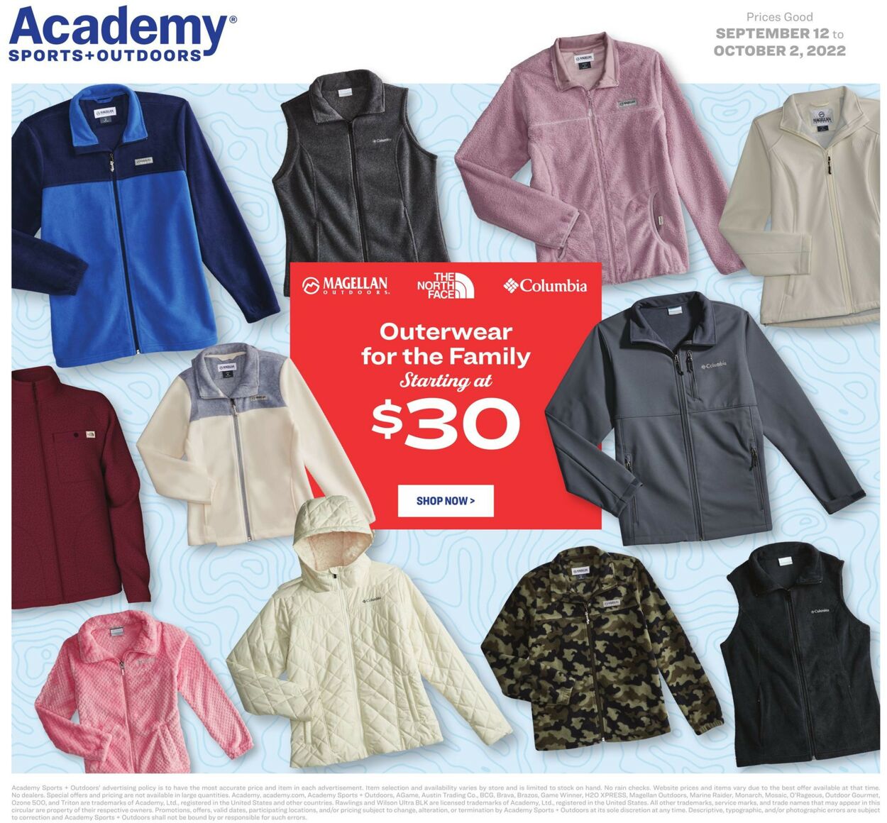 Academy Sports Ad from 09/12/2022