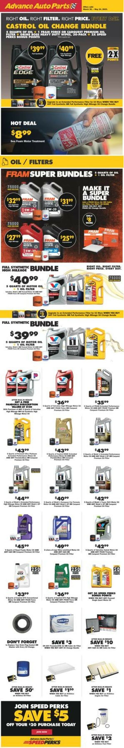 Advance Auto Parts Ad from 03/30/2023