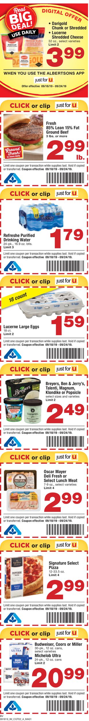 Albertsons Ad from 09/18/2019