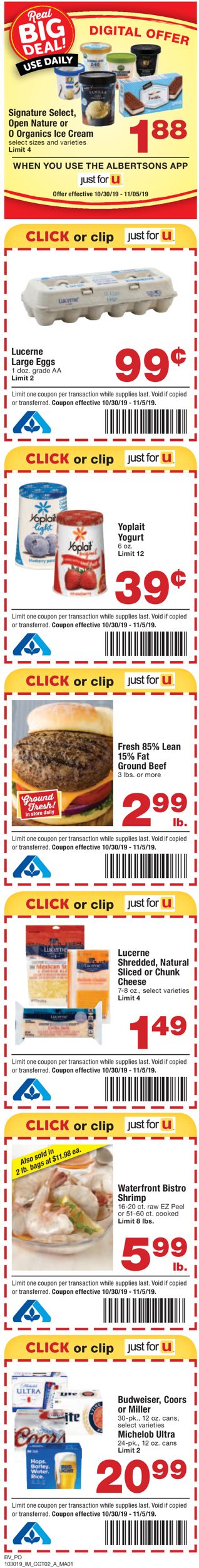 Albertsons Ad from 10/30/2019