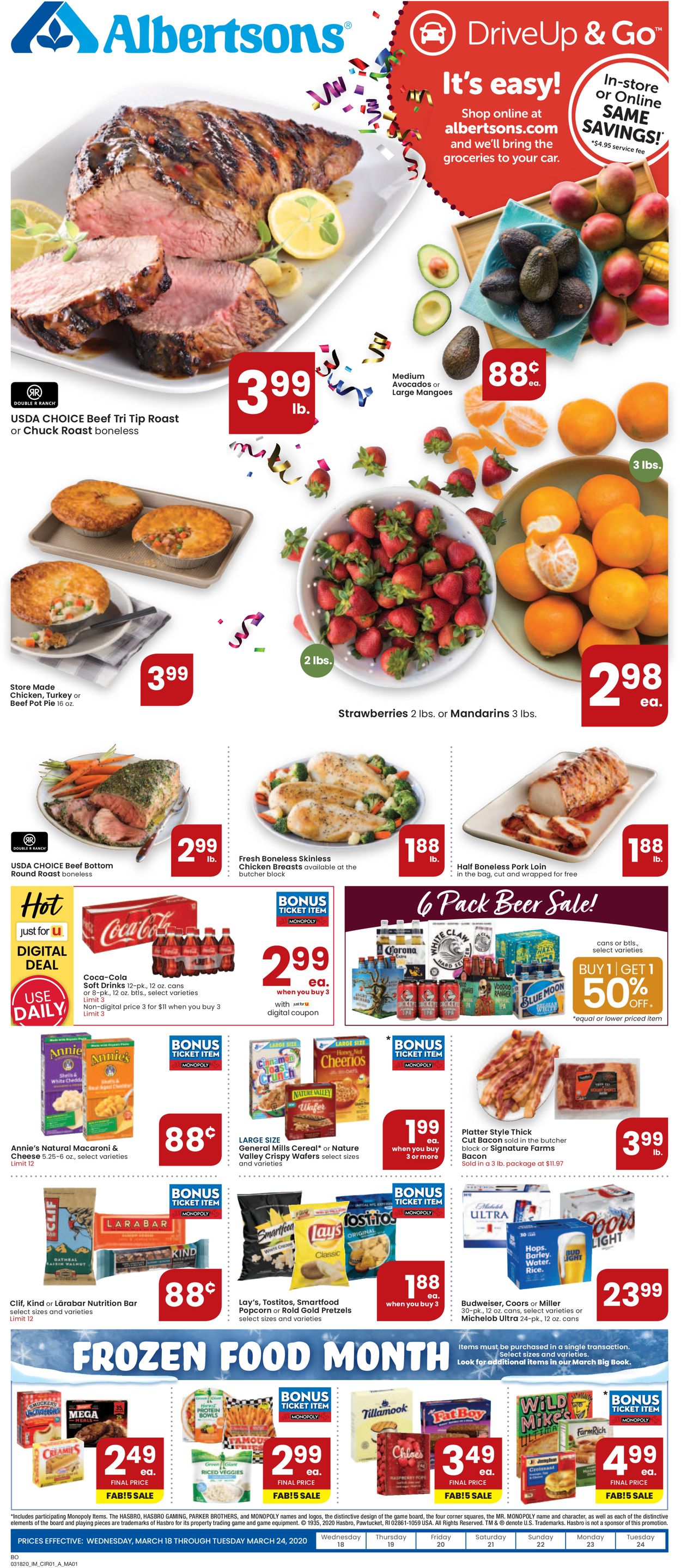 Albertsons Ad from 03/18/2020