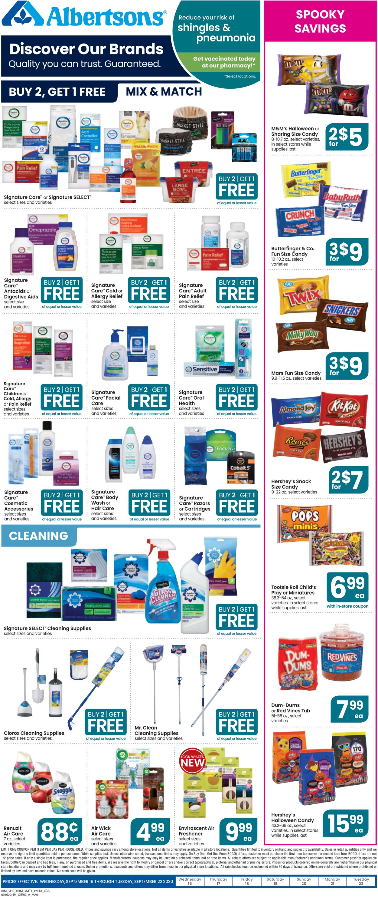 Albertsons Ad from 09/16/2020