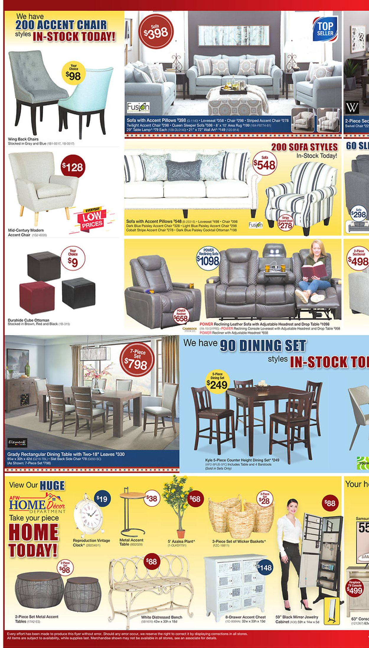 American Furniture Warehouse Ad from 02/03/2020