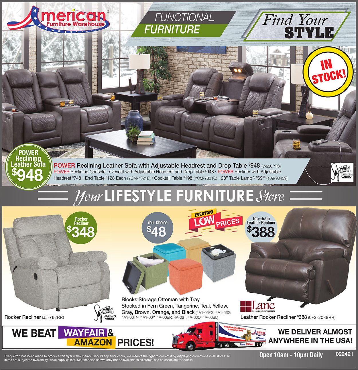 American Furniture Warehouse Ad from 02/25/2021