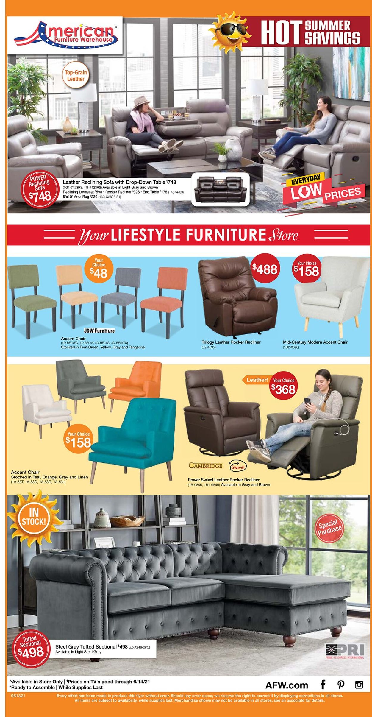 American Furniture Warehouse Ad from 06/02/2021
