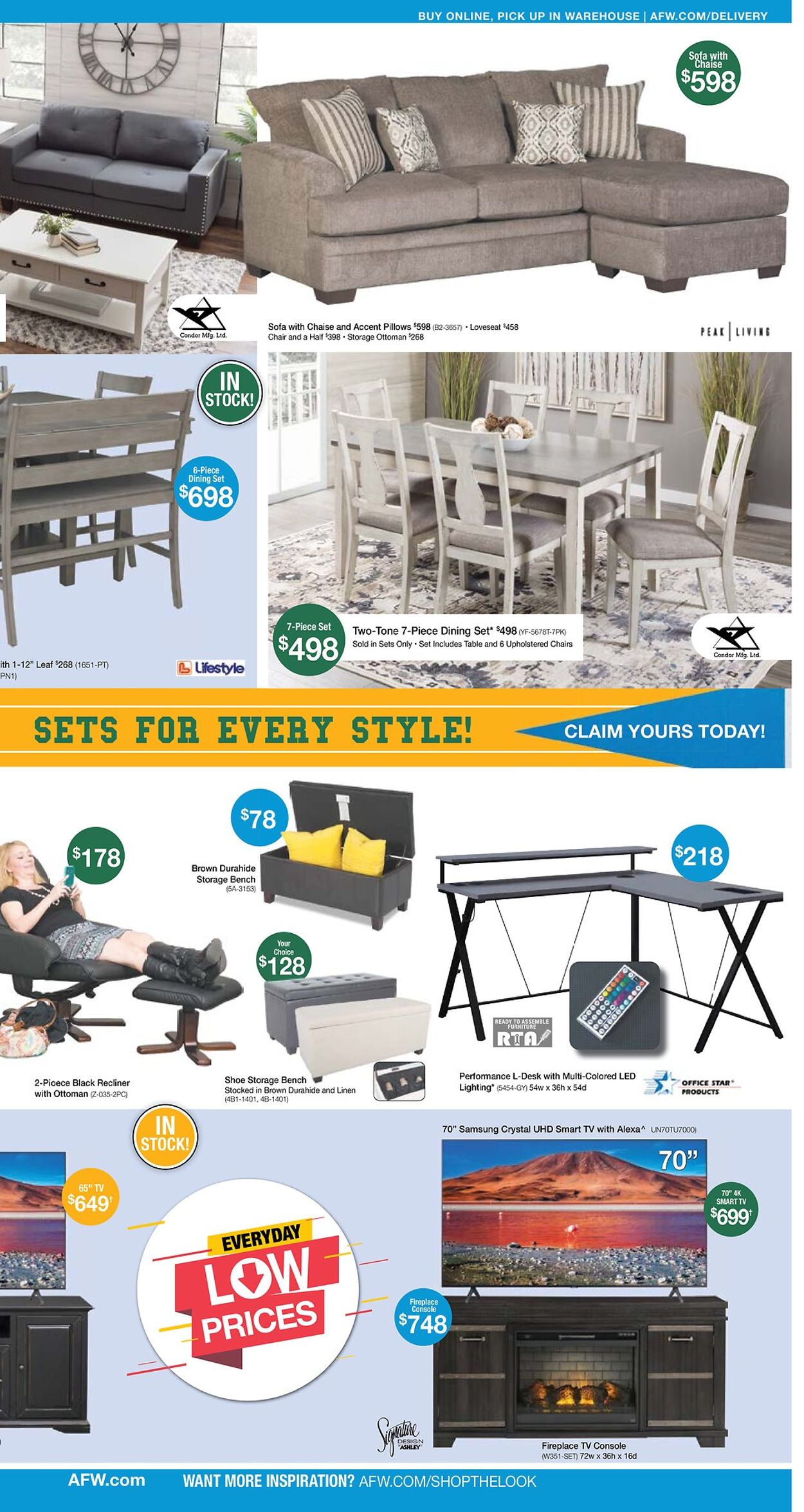 American Furniture Warehouse Ad from 08/09/2021