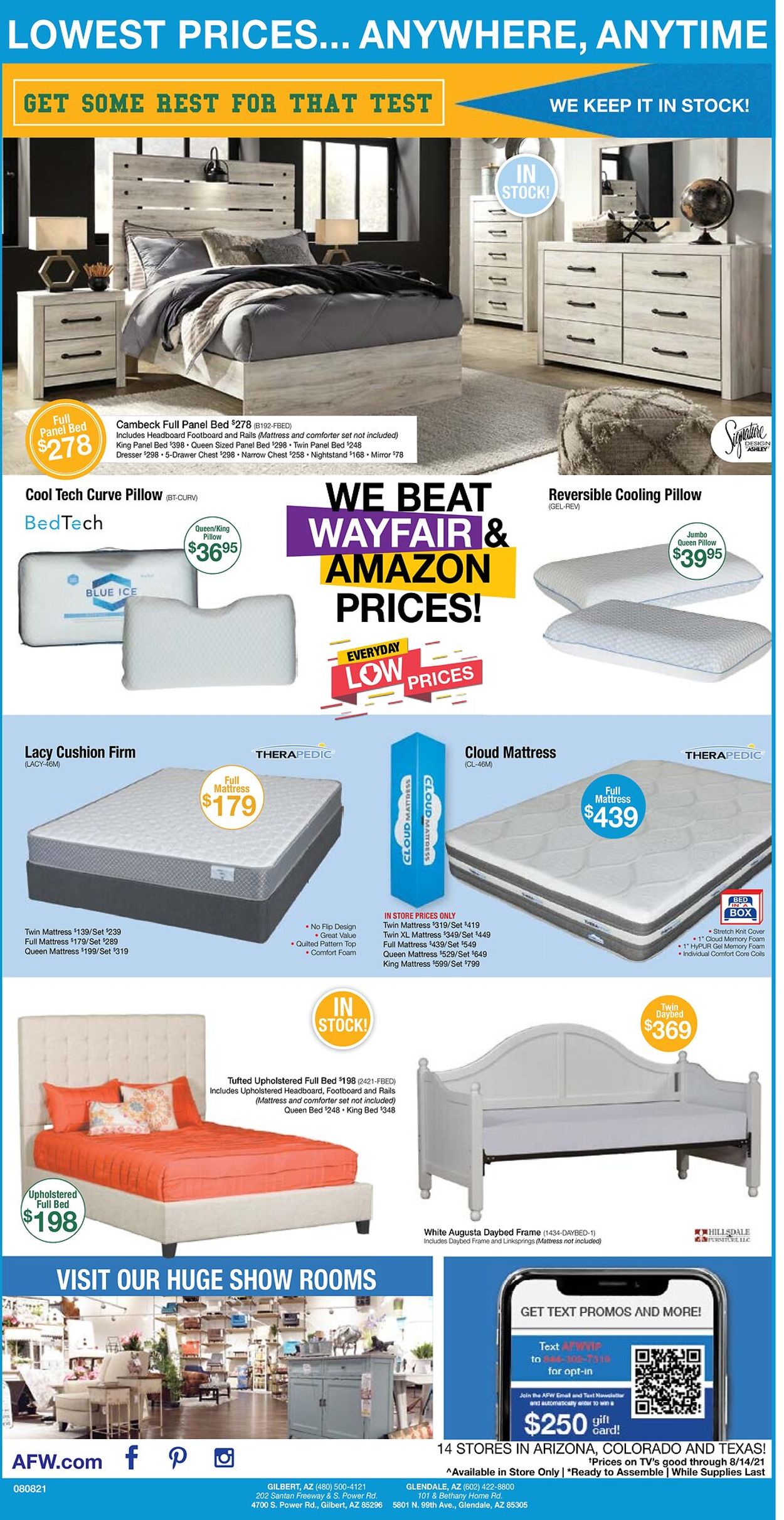 American Furniture Warehouse Ad from 08/09/2021
