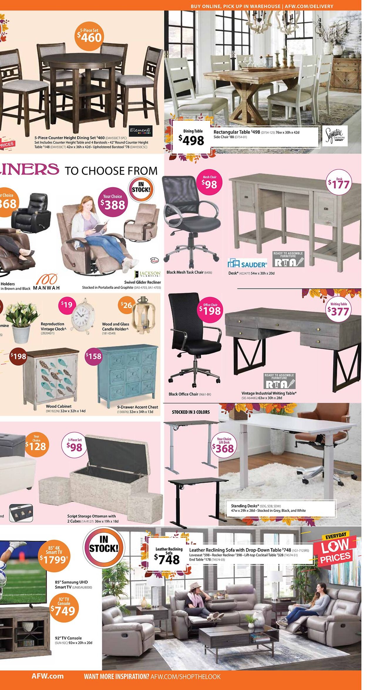 American Furniture Warehouse Ad from 10/18/2021