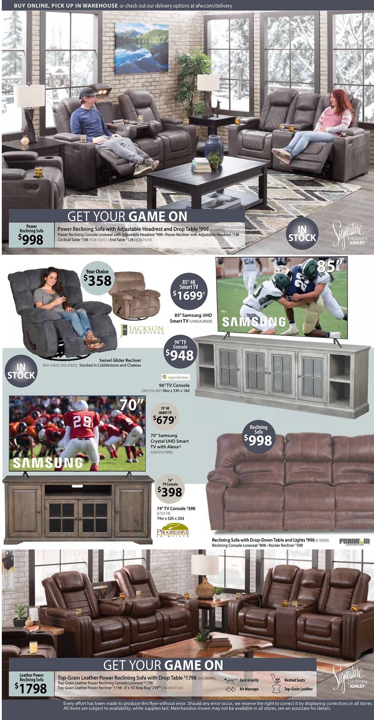American Furniture Warehouse Ad from 01/05/2022
