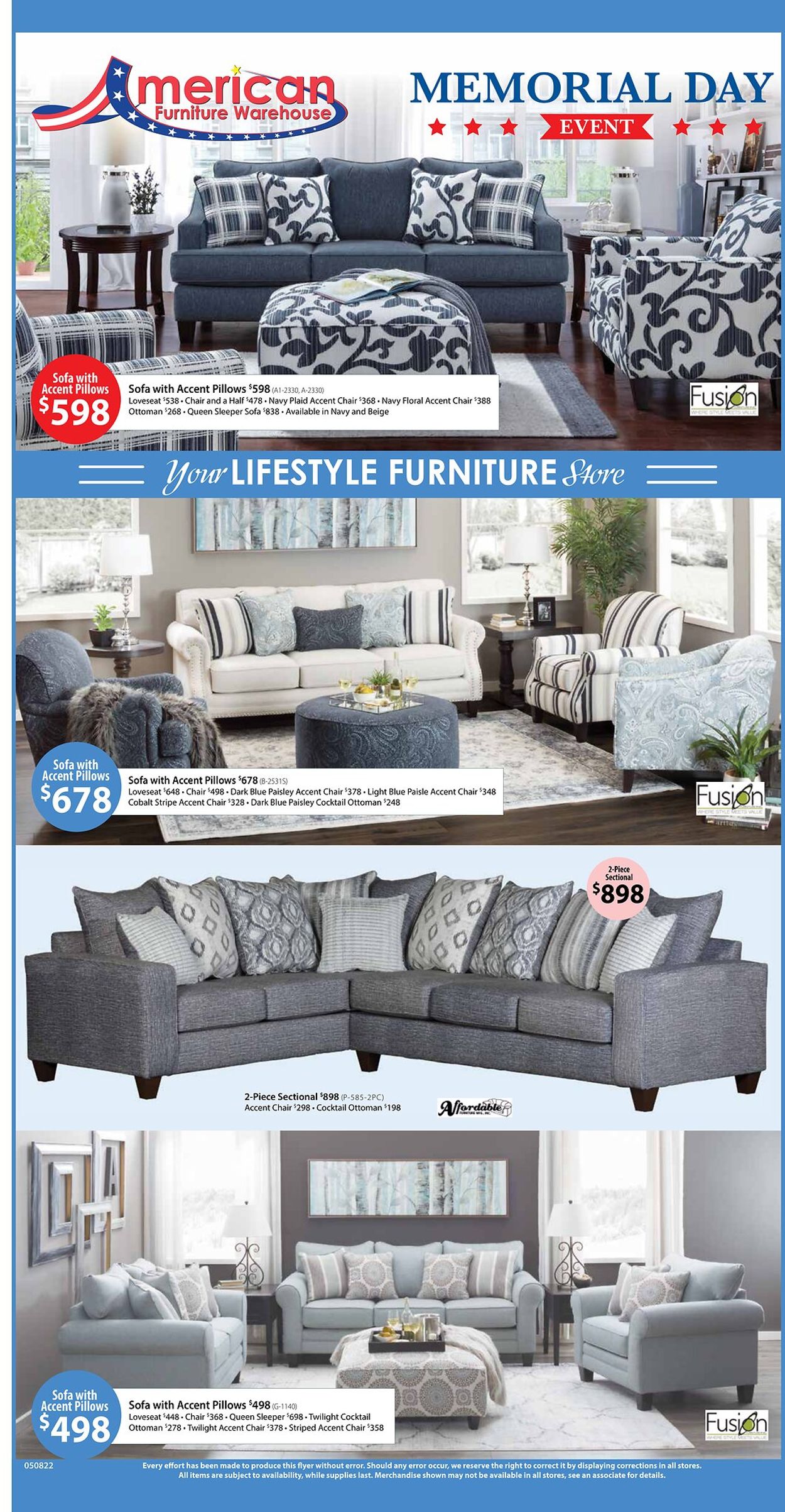 American Furniture Warehouse Ad from 05/08/2022