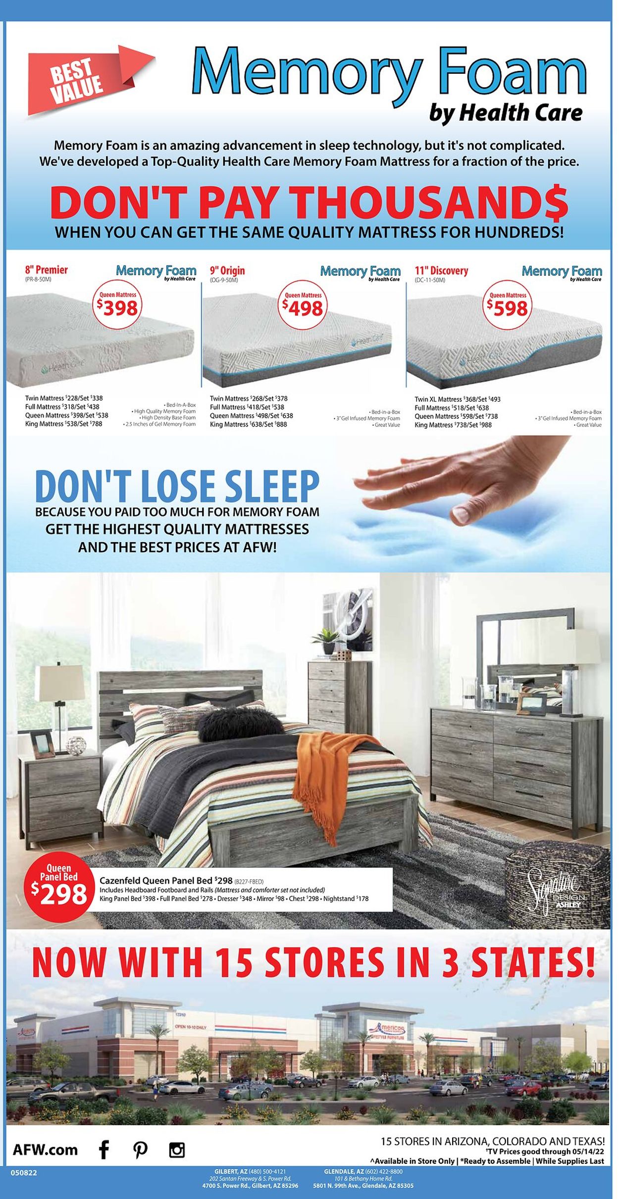American Furniture Warehouse Ad from 05/08/2022
