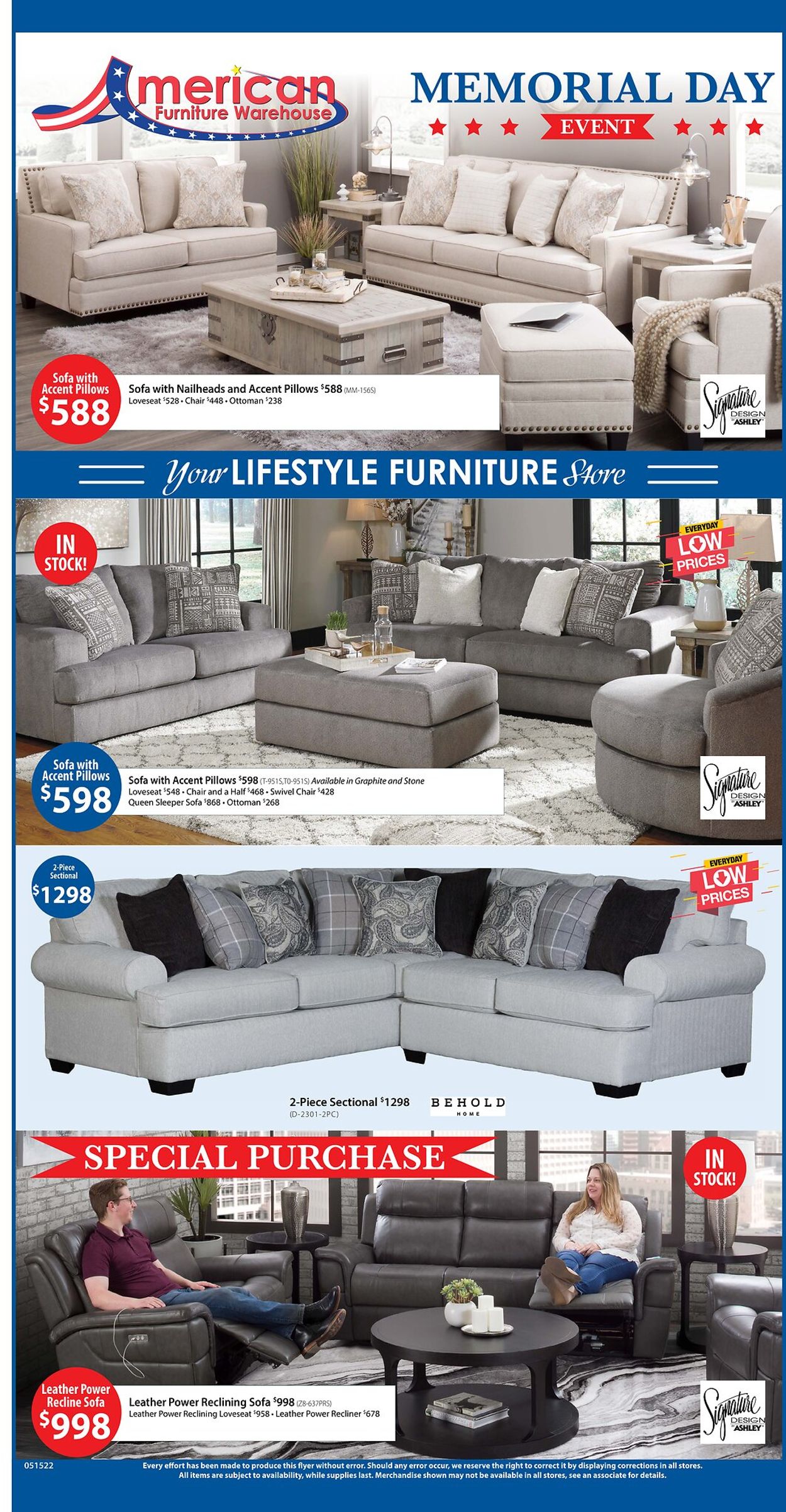 American Furniture Warehouse Ad from 05/16/2022