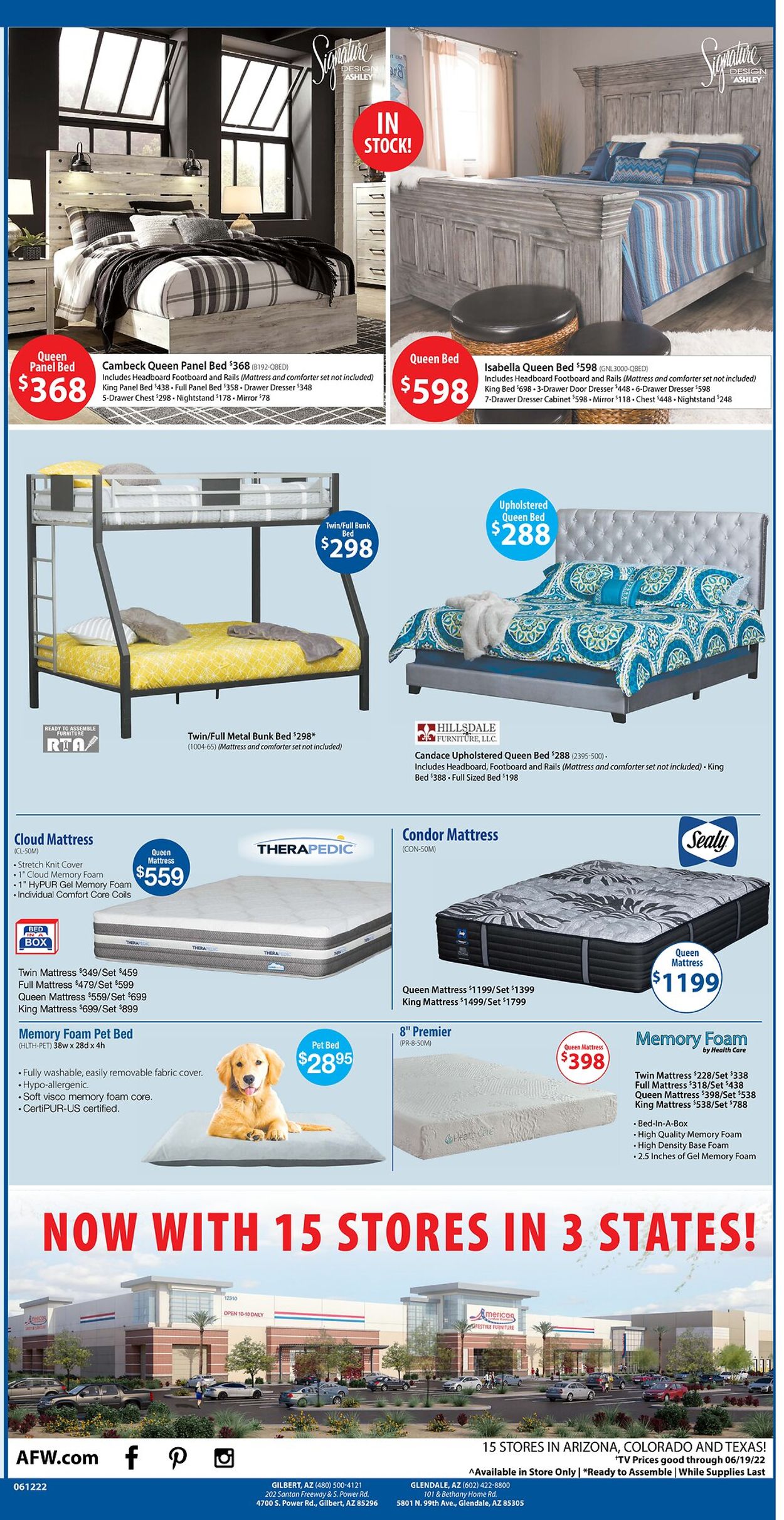 American Furniture Warehouse Ad from 06/13/2022