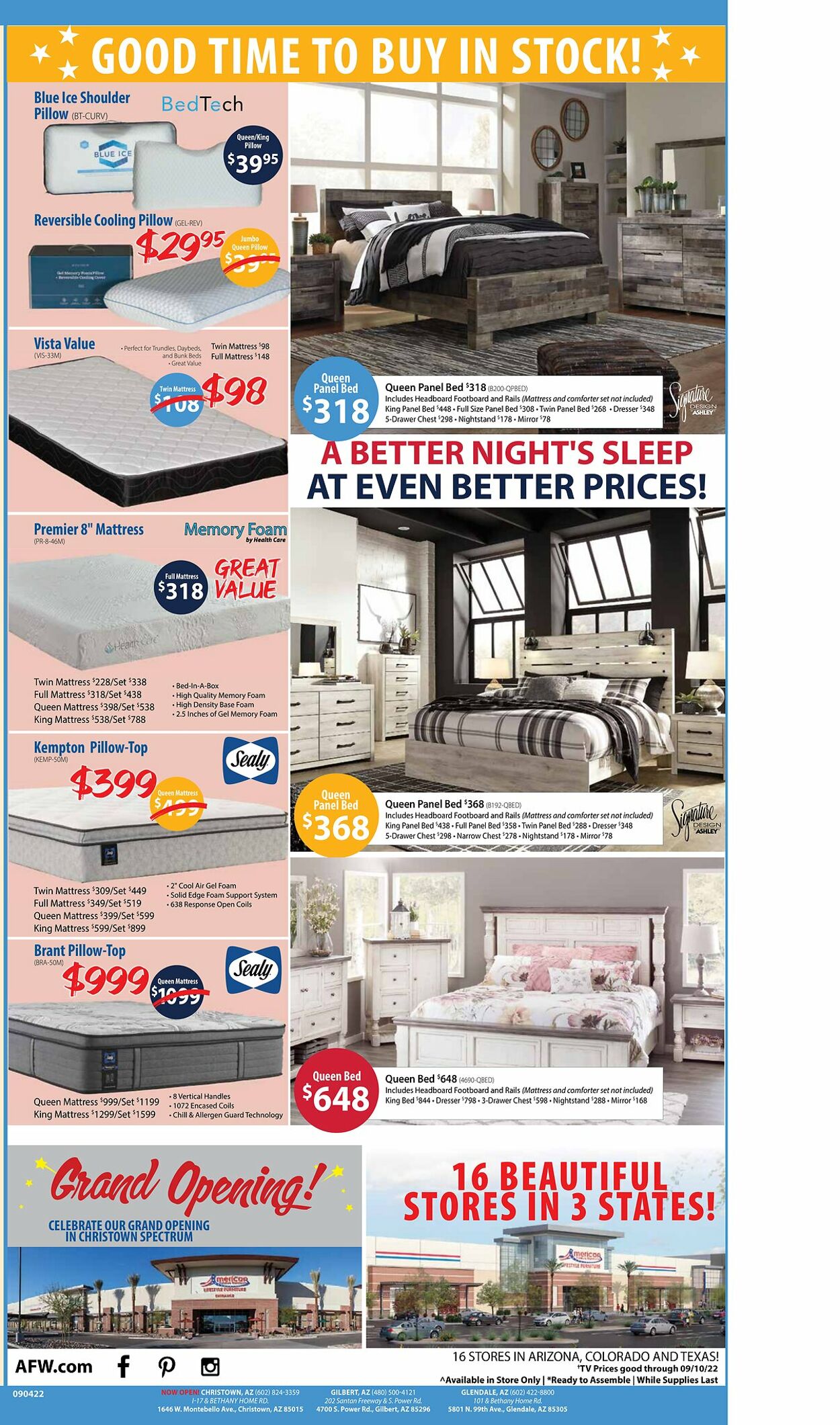 American Furniture Warehouse Ad from 09/05/2022