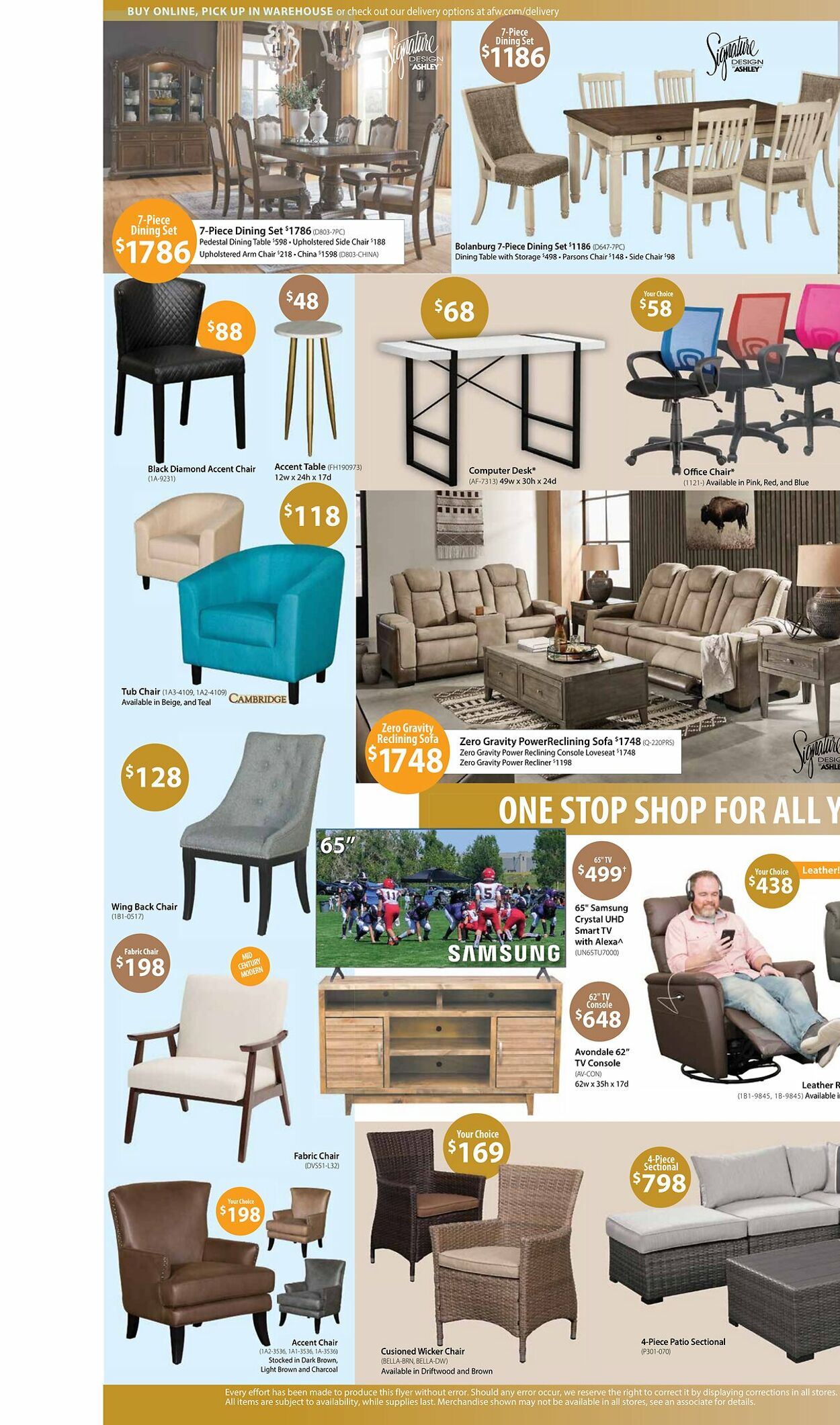 American Furniture Warehouse Ad from 09/24/2022