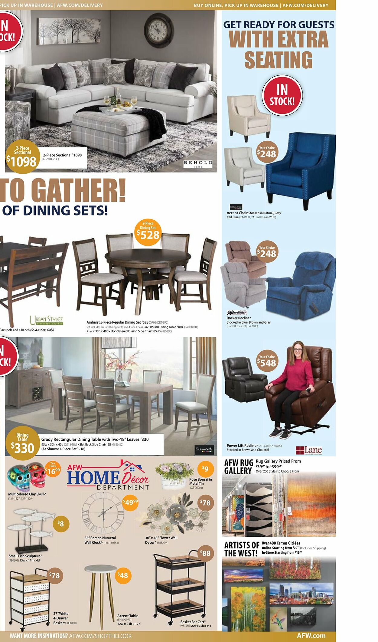American Furniture Warehouse Ad from 10/01/2022